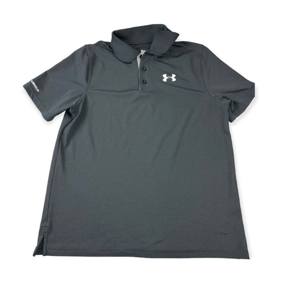 Under Armour Black Collared Golf Boys shirt size YXL